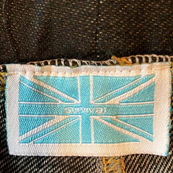 Black knit denim pull on maxi skirt with gold stitching - Picture 3 of 6